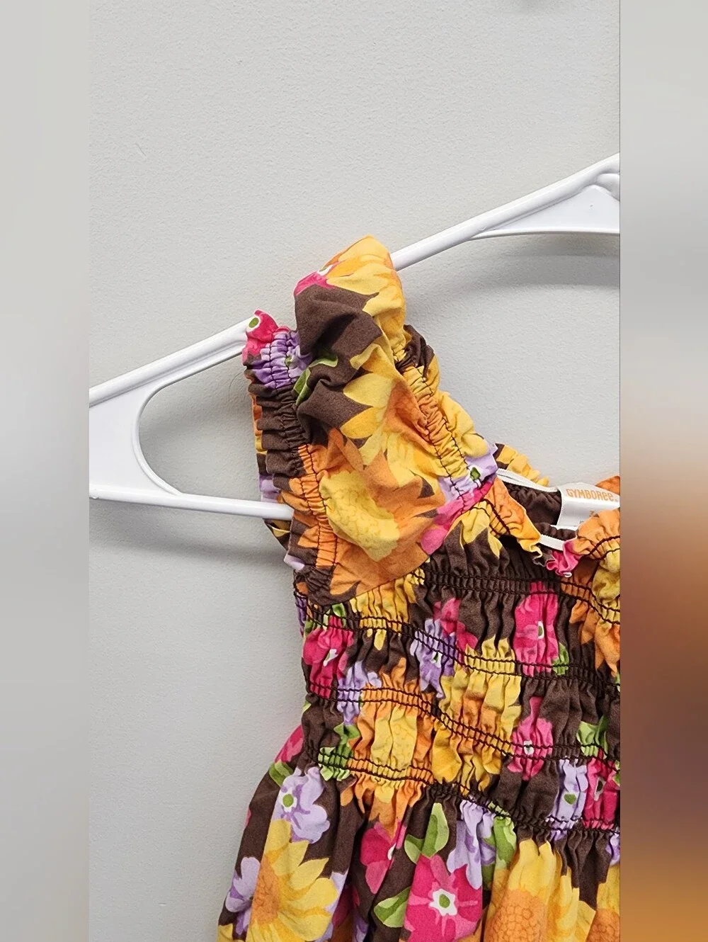 Gymboree Vintage 2011 Sunflower Floral Smocked Dress Girls Size 3
